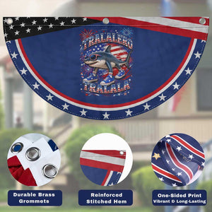Tralalero Tralala Shark Italian Brainrot 4th Of July Meme Patriotic Fan Flag