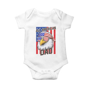 All American Dad 4th of July Baby Onesie Daddy Eagle USA TS14 White Print Your Wear