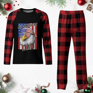 All American Dad 4th of July Plaid Pajama Set Daddy Eagle USA TS14 Buffalo Plaid Print Your Wear