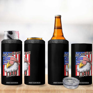 All American Dad 4th of July 4 in 1 Can Cooler Tumbler Daddy Eagle USA TS14 Print Your Wear