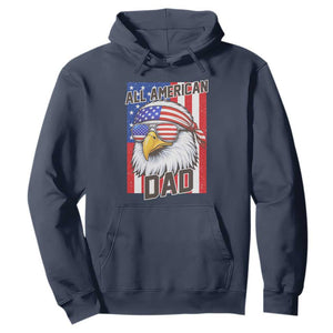All American Dad 4th of July Hoodie Daddy Eagle USA TS14 Navy Print Your Wear