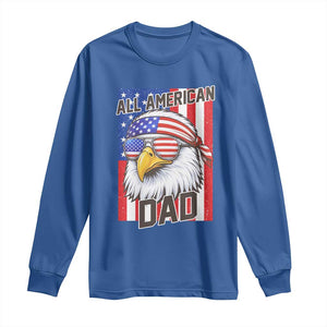 All American Dad 4th of July Long Sleeve Shirt Daddy Eagle USA TS14 Royal Blue Print Your Wear