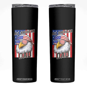 All American Dad 4th of July Skinny Tumbler Daddy Eagle USA TS14 Black Print Your Wear