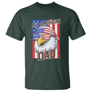 All American Dad 4th of July T Shirt Daddy Eagle USA TS14 Dark Forest Green Print Your Wear