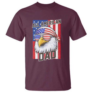 All American Dad 4th of July T Shirt Daddy Eagle USA TS14 Maroon Print Your Wear