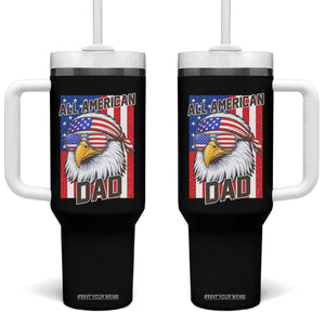 All American Dad 4th of July Tumbler With Handle Daddy Eagle USA
