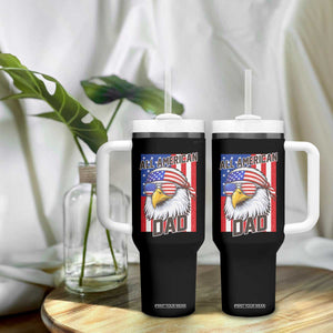All American Dad 4th of July Tumbler With Handle Daddy Eagle USA