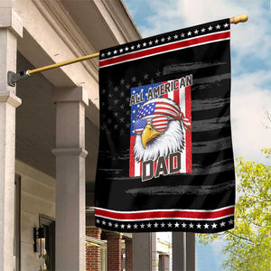 All American Dad 4th of July Patriotic Garden Flag Daddy Eagle USA