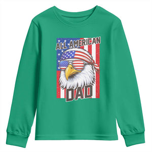 All American Dad 4th of July Youth Sweatshirt Daddy Eagle USA TS14 Irish Green Print Your Wear