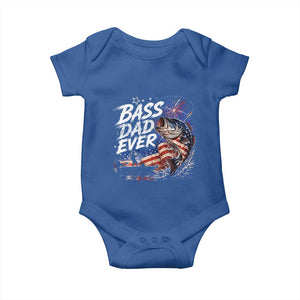 Bass Dad Ever Fishing Baby Onesie Patriotic Dad Birthday 4th Of July Gifts