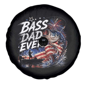 Bass Dad Ever Fishing Spare Tire Cover Patriotic Dad Birthday 4th Of July Gifts TS14 Print Your Wear