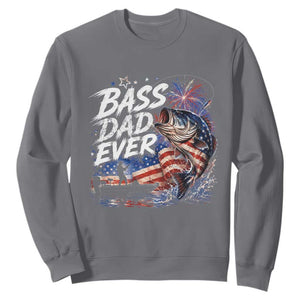 Bass Dad Ever Fishing Sweatshirt Patriotic Dad Birthday 4th Of July Gifts