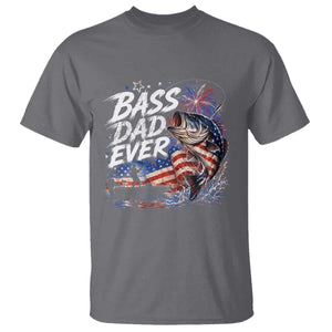 Bass Dad Ever Fishing T Shirt Patriotic Dad Birthday 4th Of July Gifts