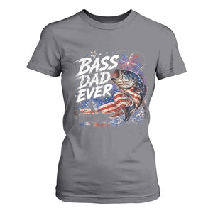 Bass Dad Ever Fishing T Shirt For Women Patriotic Dad Birthday 4th Of July Gifts
