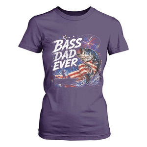 Bass Dad Ever Fishing T Shirt For Women Patriotic Dad Birthday 4th Of July Gifts