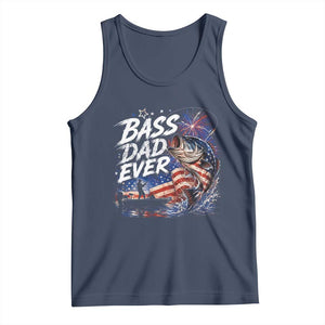 Bass Dad Ever Fishing Tank Top Patriotic Dad Birthday 4th Of July Gifts