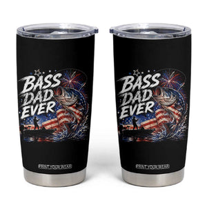 Bass Dad Ever Fishing Tumbler Cup Patriotic Dad Birthday 4th Of July Gifts