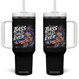 Bass Dad Ever Fishing Tumbler With Handle Patriotic Dad Birthday 4th Of July Gifts