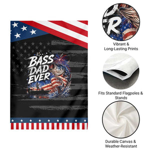 Bass Dad Ever Fishing Patriotic Garden Flag Dad Birthday 4th Of July Gifts