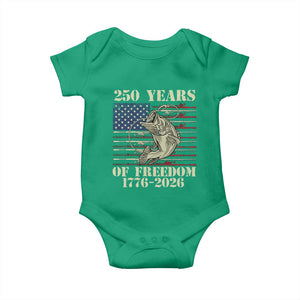 250th Anniversary USA Bass Fishing American Flag Baby Onesie TS14 Irish Green Print Your Wear
