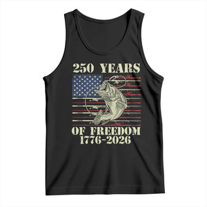 250th Anniversary USA Bass Fishing American Flag Tank Top TS14 Black Print Your Wear