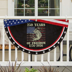 250th Anniversary USA Bass Fishing American Flag Patriotic Fan Flag