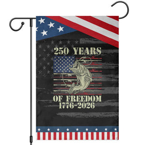 250th Anniversary USA Bass Fishing American Flag Patriotic Garden Flag TS14 Distressed Black Blue Print Your Wear