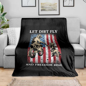 Let Dirt Fly And Freedom Ring Throw Blanket 4th of July Dirt Bike American Flag TS14 Print Your Wear