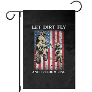 Let Dirt Fly And Freedom Ring Garden Flag 4th of July Dirt Bike American Flag TS14 Black Print Your Wear