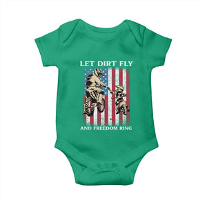 Let Dirt Fly And Freedom Ring Baby Onesie 4th of July Dirt Bike American Flag TS14 Irish Green Print Your Wear