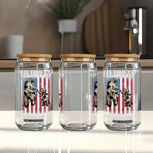 Let Dirt Fly And Freedom Ring Glass Can 4th of July Dirt Bike American Flag TS14 Print Your Wear