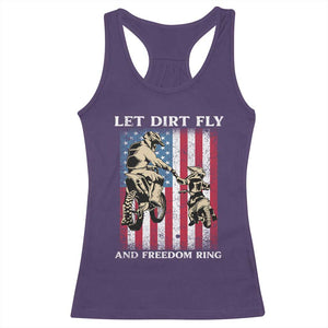 Let Dirt Fly And Freedom Ring Racerback Tank Top 4th of July Dirt Bike American Flag TS14 Purple Print Your Wear