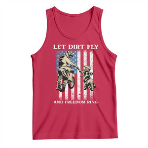 Let Dirt Fly And Freedom Ring Tank Top 4th of July Dirt Bike American Flag TS14 Red Print Your Wear