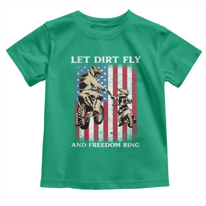 Let Dirt Fly And Freedom Ring Toddler T Shirt 4th of July Dirt Bike American Flag TS14 Irish Green Print Your Wear