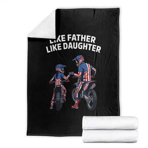 Like Father Daughter Dirt Bike Throw Blanket Cute Matching Motocross Gift Father's Day TS14 Black Print Your Wear