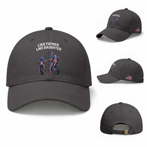 Like Father Daughter Dirt Bike Baseball Cap Cute Matching Motocross Gift Father's Day TS14 Baseball Cap Universal Fit Dark Gray Print Your Wear