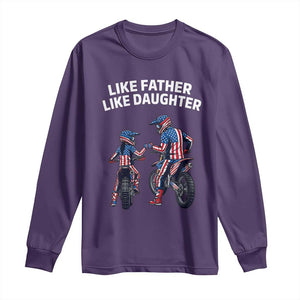 Like Father Daughter Dirt Bike Long Sleeve Shirt Cute Matching Motocross Gift Father's Day TS14 Purple Print Your Wear