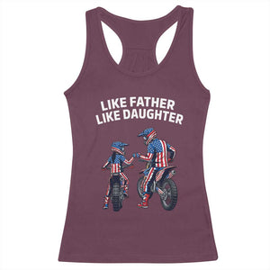 Like Father Daughter Dirt Bike Racerback Tank Top Cute Matching Motocross Gift Father's Day TS14 Maroon Print Your Wear