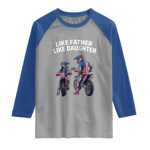 Like Father Daughter Dirt Bike Raglan Shirt Cute Matching Motocross Gift Father's Day TS14 Sport Gray Royal Print Your Wear