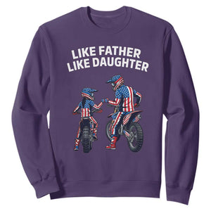 Like Father Daughter Dirt Bike Sweatshirt Cute Matching Motocross Gift Father's Day TS14 Purple Print Your Wear