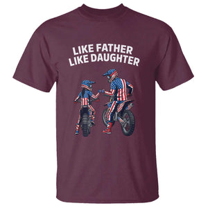 Like Father Daughter Dirt Bike T Shirt Cute Matching Motocross Gift Father's Day TS14 Maroon Print Your Wear