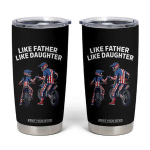 Like Father Daughter Dirt Bike Tumbler Cup Cute Matching Motocross Gift Father's Day TS14 Black Print Your Wear