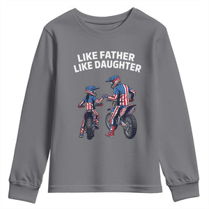 Like Father Daughter Dirt Bike Youth Sweatshirt Cute Matching Motocross Gift Father's Day TS14 Charcoal Print Your Wear