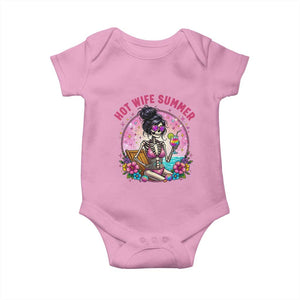 Hot Wife Summer Baby Onesie Funny Newlywed Skeleton TS14 Light Pink Print Your Wear