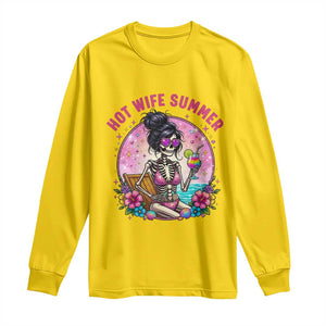 Hot Wife Summer Long Sleeve Shirt Funny Newlywed Skeleton TS14 Daisy Print Your Wear