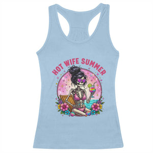 Hot Wife Summer Racerback Tank Top Funny Newlywed Skeleton TS14 Light Blue Print Your Wear