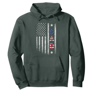 USA Patriotic Dad Hoodie Father's Day American Flag 4th of July TS14 Dark Forest Green Print Your Wear