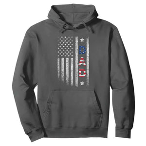 USA Patriotic Dad Hoodie Father's Day American Flag 4th of July TS14 Dark Heather Print Your Wear