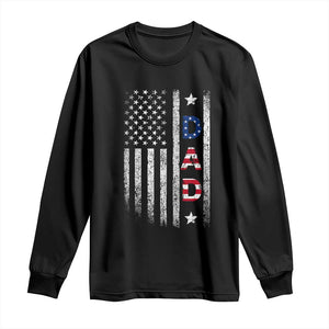 USA Patriotic Dad Long Sleeve Shirt Father's Day American Flag 4th of July TS14 Black Print Your Wear