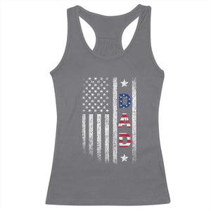 USA Patriotic Dad Racerback Tank Top Father's Day American Flag 4th of July TS14 Charcoal Print Your Wear